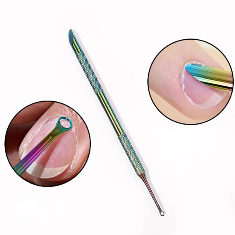 Double ended Stainless Steel Cuticle Pusher Dead Skin Push r For Pedicure Manicure Nail Art Cleaner Care Tool 240627