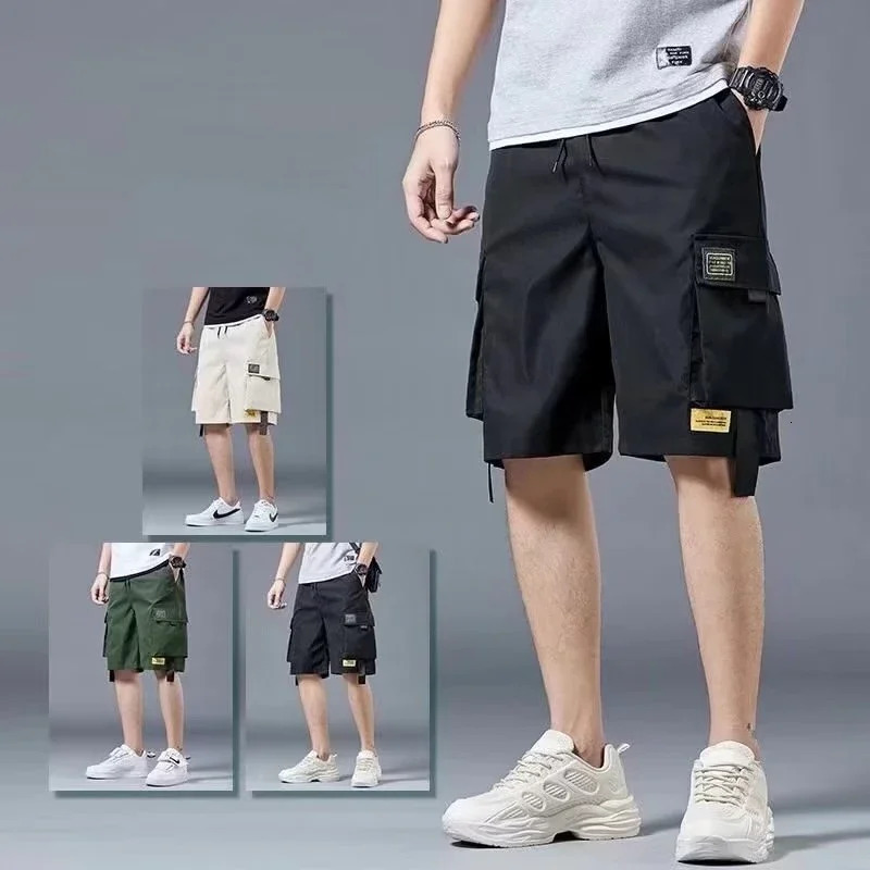 Summer Mens Solid Color Military Cargo Shorts Casual Multipocket Fitness Baggy Tactical Short Pants Y2K Streetwear Bermudas 240620