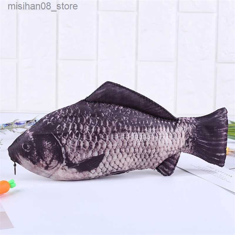 Pencil Bags 1PC Creative Fish Pencil Box Large Capacity Upgrades Pen Case School Gift Fun Fountain Pen Bag School Supplies pencilcase Q240628
