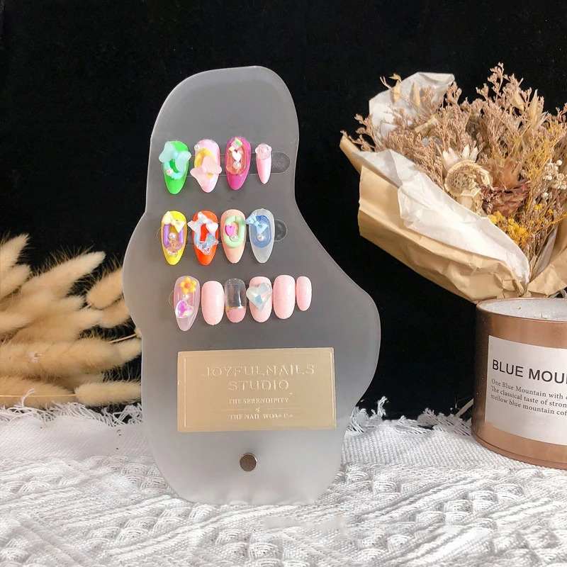 1PCS Nail Art Display Board Manicure Display Racks Card Display Tray Mixed Paint Board Nail Art Display Rack Acrylic Color Plate 240627