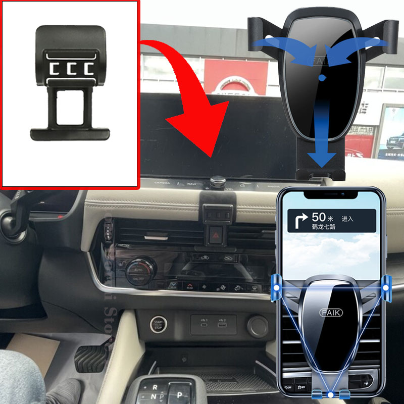 Mobile Phone Holder for Nissan X-Trail Rogue T33 2022~2024 Air Vent Clip Tray Cell Stand Support Gravity Car Mount Accessories