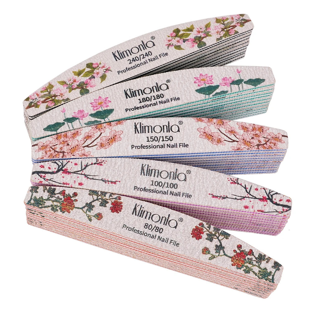 3/5/10pcs lot Nail File Flower Printed Nail buffer Colorful Lime a ongle 80/100/150/180/240 Professional Manicure Tools 240627