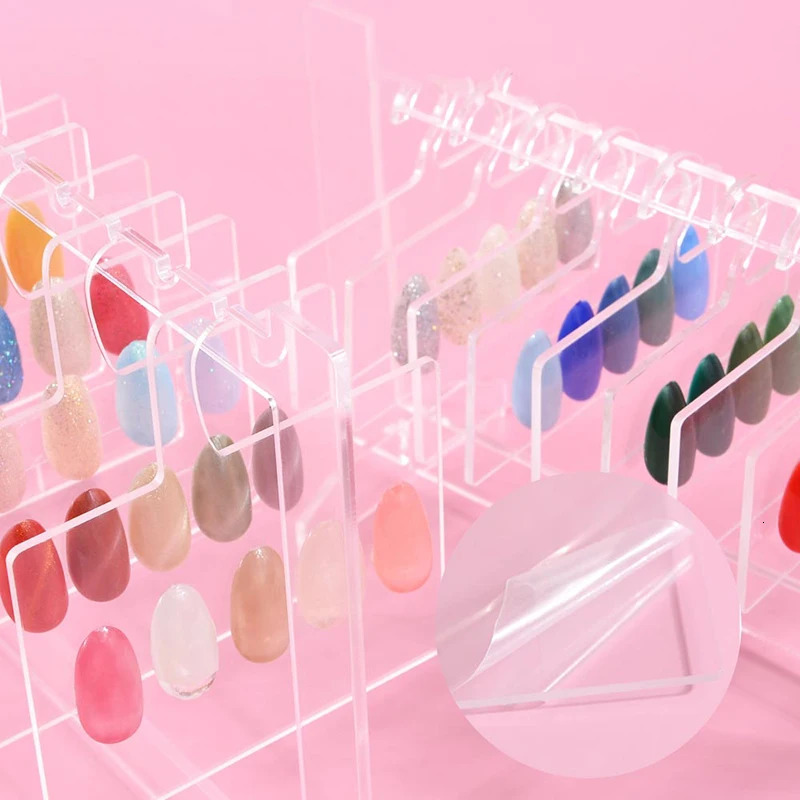 1PC Exquisite Nail Color Showing Shelf Transparent Nail Art Storage Rack Nail Display Card Template DIY Nail Art Showing Shelf 240627