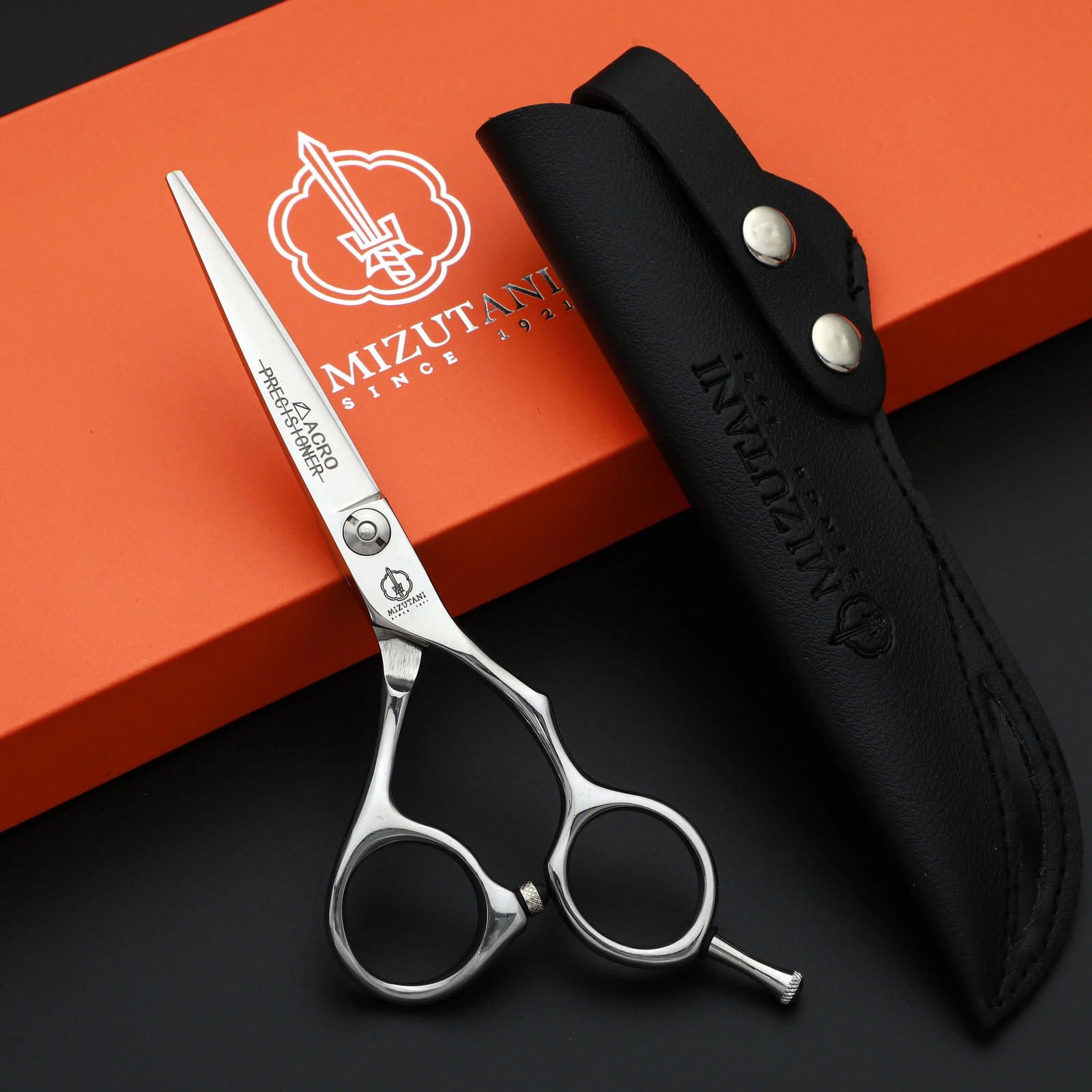 Japan Mizutani 55inch Professional Barber Scissors Mens Traceless Teeth Flat Set Hair Stylist Special Tools 240619
