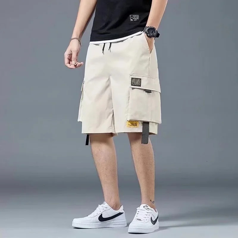 Summer Mens Solid Color Military Cargo Shorts Casual Multipocket Fitness Baggy Tactical Short Pants Y2K Streetwear Bermudas 240620