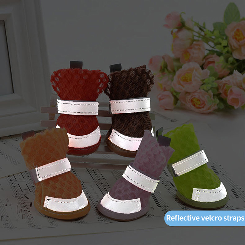 Summer Pet Dog Boots Breathable Mesh Pet Dog Shoes Soft Bottom Anti-slip Dog Booties for Puppy Chihuahua Zapatos Para Perro