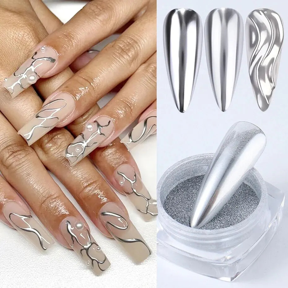 17 Colors Metallic Chrome Nail Powder Set Gold Silver Magic Mirror Glitter Nail Rubbing Pigment Flakes For Y2K Nail Art Decor 240627