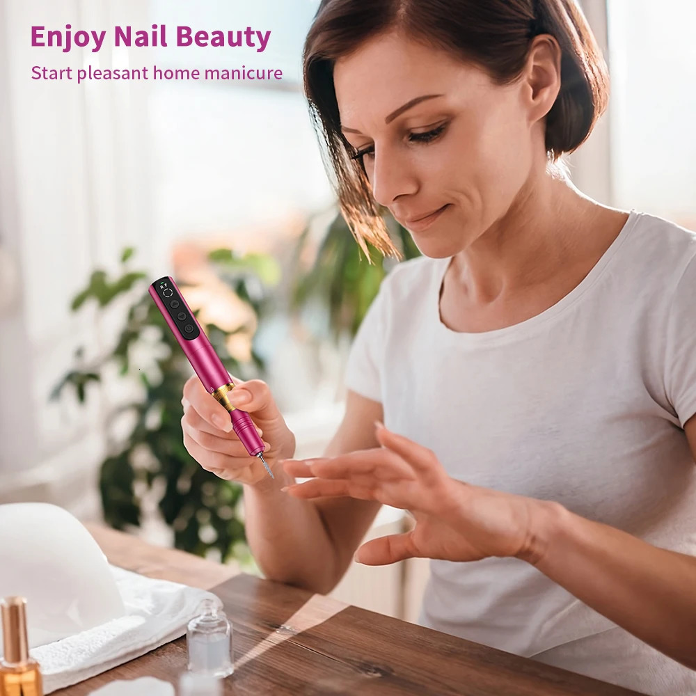 YBLNTEK Electric Cordless Nail Drill Kit 35000RPM Nail Drill Machine for Gel Acrylic Nails Manicure Pedicure Polishing With Bag 240627