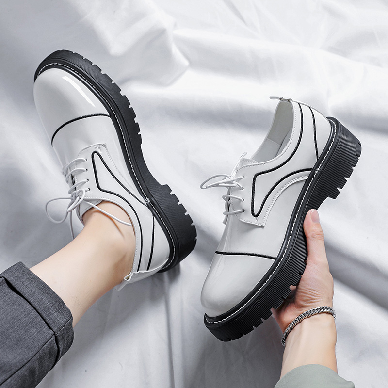 Luxury Brand Oxford Shoes Men Thick Sole Leather Shoes Mirror Black Business Formal Men Shoes Lace Up Gentlemen's Wedding Shoes