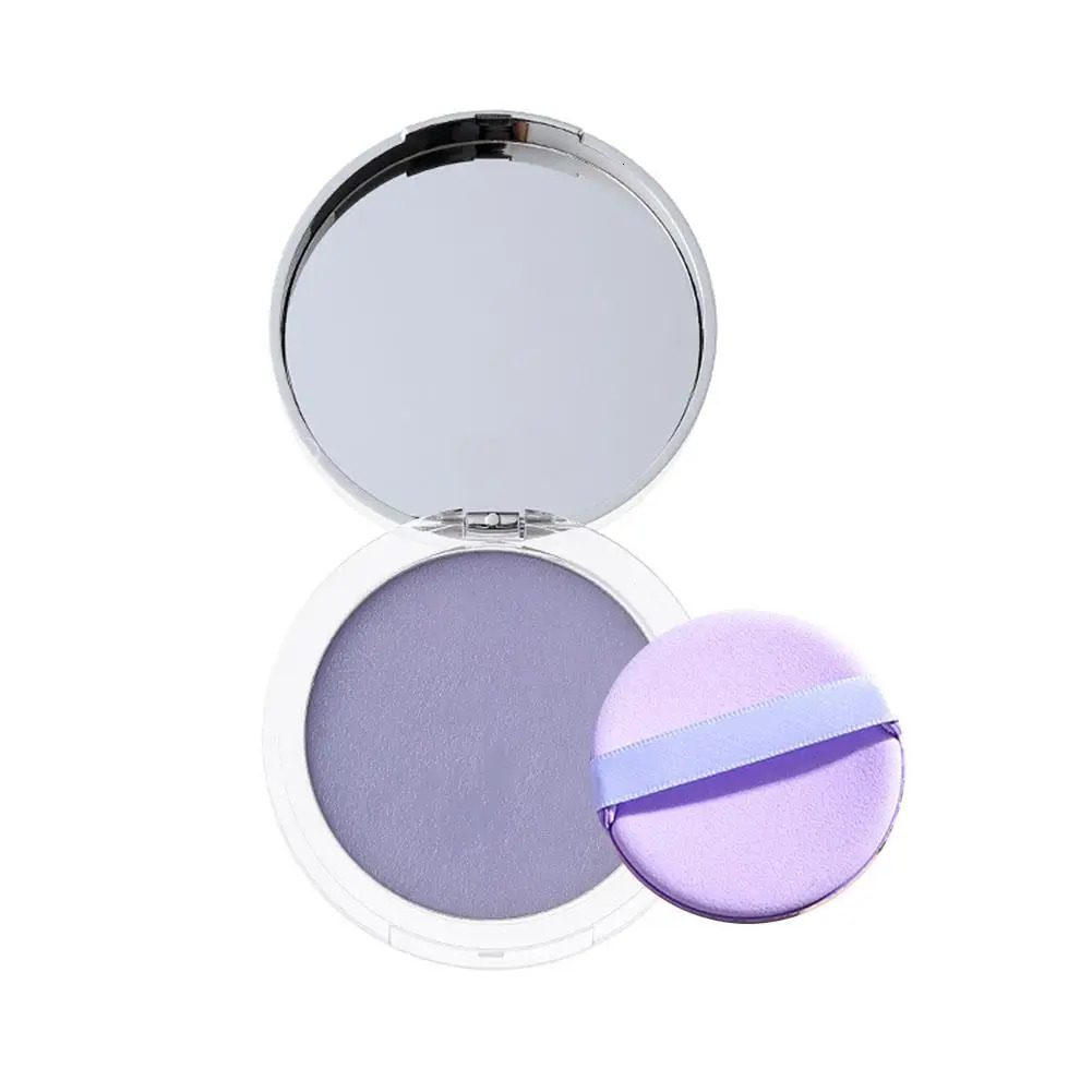Lavender Pressed Powder Matte Powder Lasting Oil Control Full Coverage Face Compact Setting Powder Makeup Foundation Cosmetics 240627