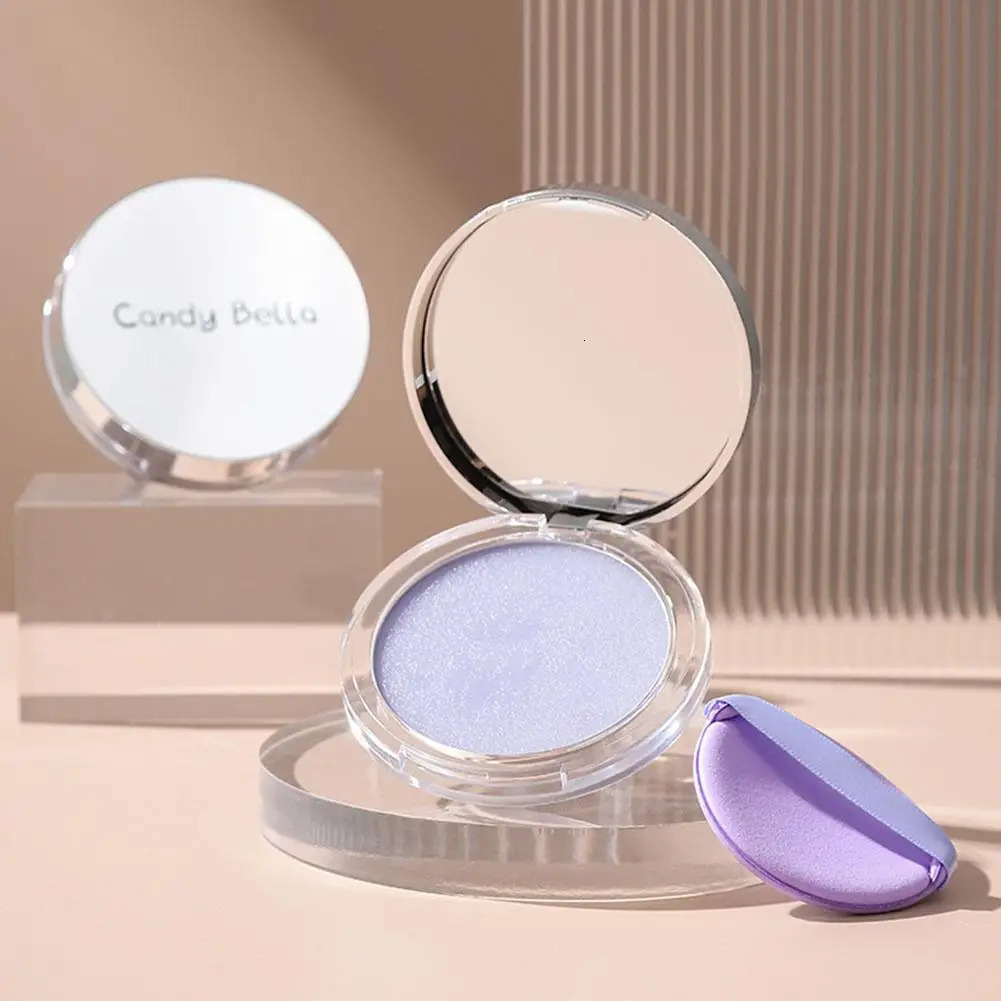 Lavender Pressed Powder Matte Powder Lasting Oil Control Full Coverage Face Compact Setting Powder Makeup Foundation Cosmetics 240627