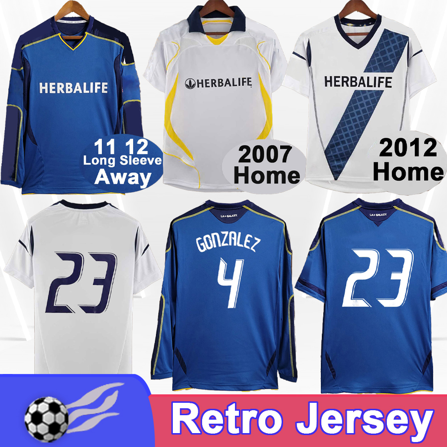 2012 LA Galaxy Retro Soccer Jersey DONOVAN GONZALEZ KEANE MAGEE 2007 Home Classic Vintage White Football Shirt Adult Uniforms