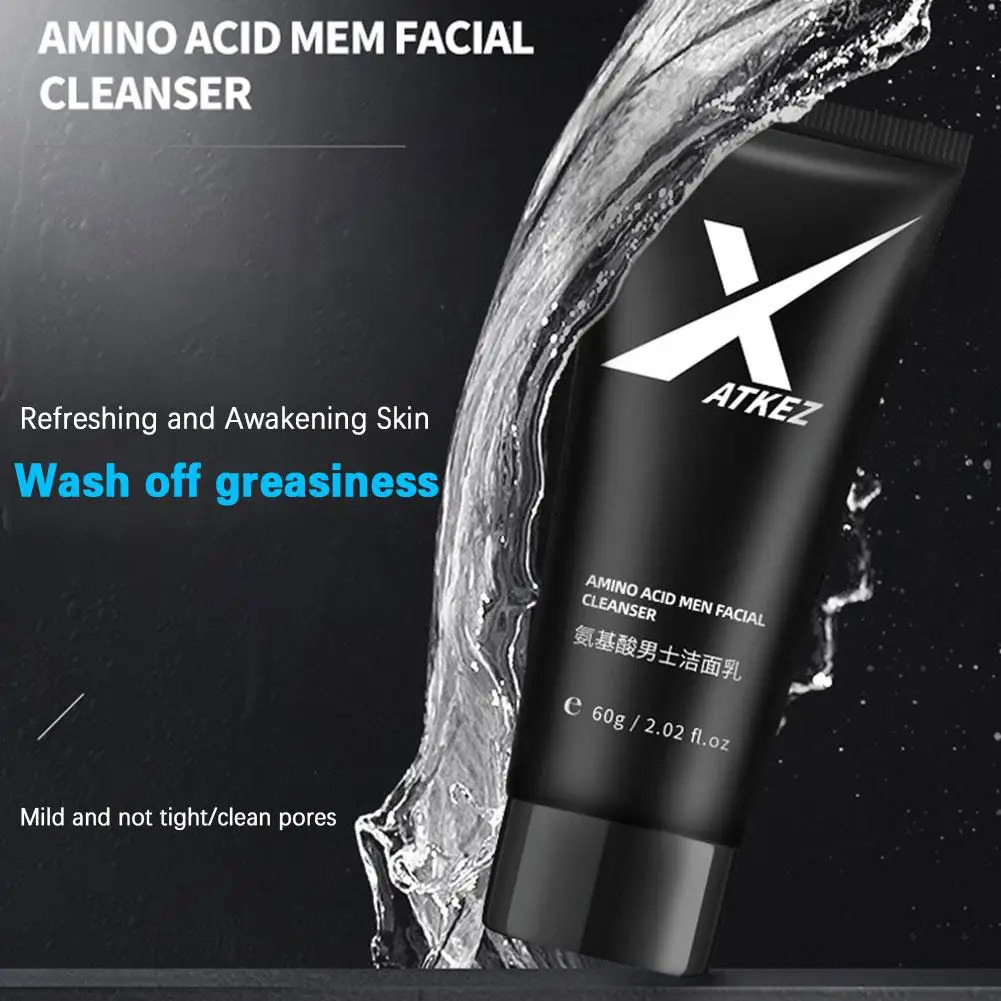 60g Men Facial Cleanser Face Washing Moisturizing Man Skin Care Oil Control Blackhead Remover Scrub Cosmetics Deep Nourishing 240627