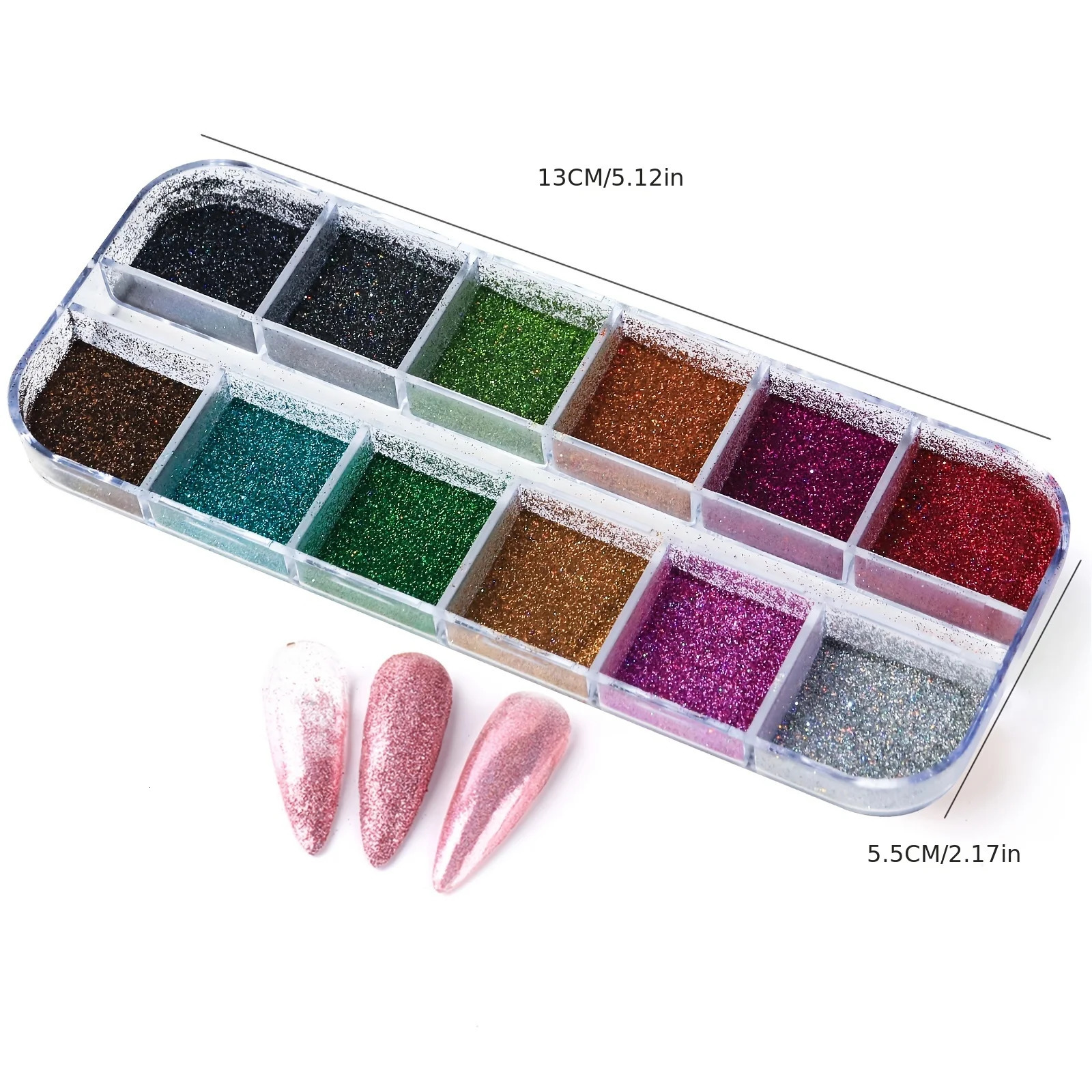 Holographic Powder Set Holo Silver Rub Dust Black Pink Chrome Nail Glitter Powder Laser Pigment For Nail DIY Manicure 240627