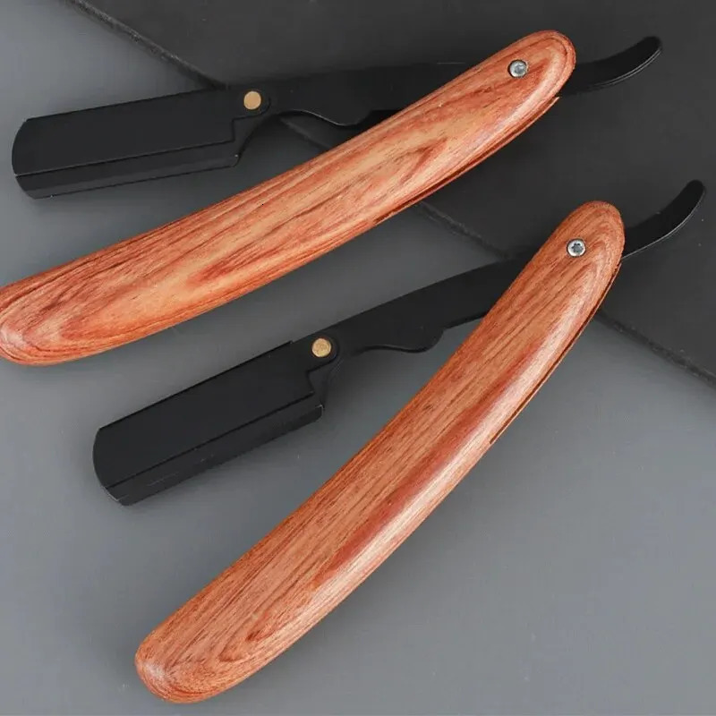 Beard Shaver Rosewood Fold Stainless Steel Beard Shaver Shave The Face Portable Folding Shaver For Men 240627