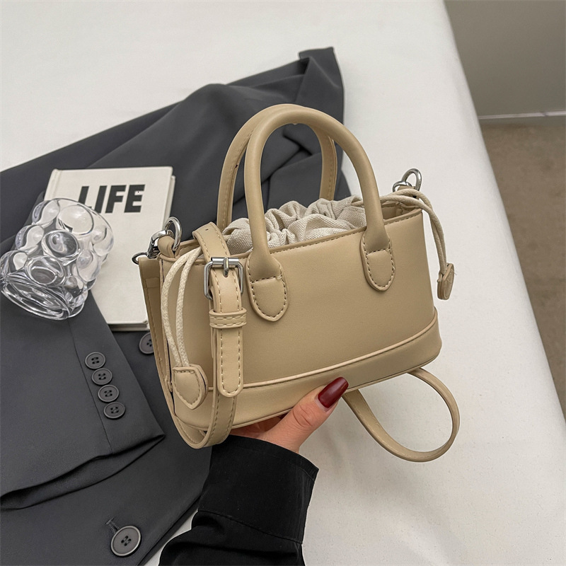 Fashion Drawstring Bucket Handbags for Women 2024 New Summer Simple Casual Shoulder Bags Korean Versatile Crossbody Bag H6.28#32