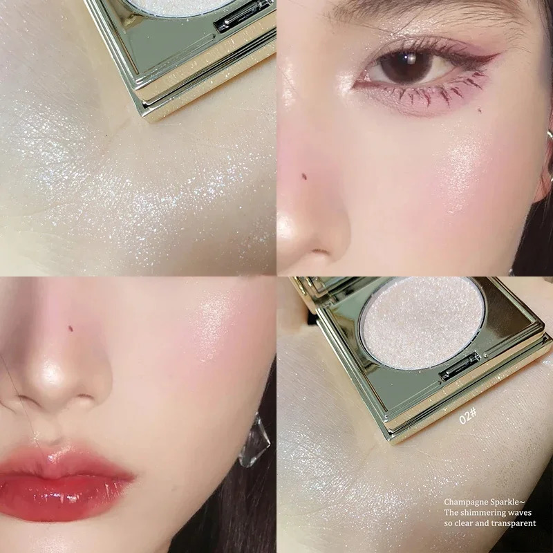 Moonlight Flowing Gold Highlighter Palette Powder Glitter Makeup Face Contour Bronzers Shimmer illuminant Highlight Cosmetics 240627