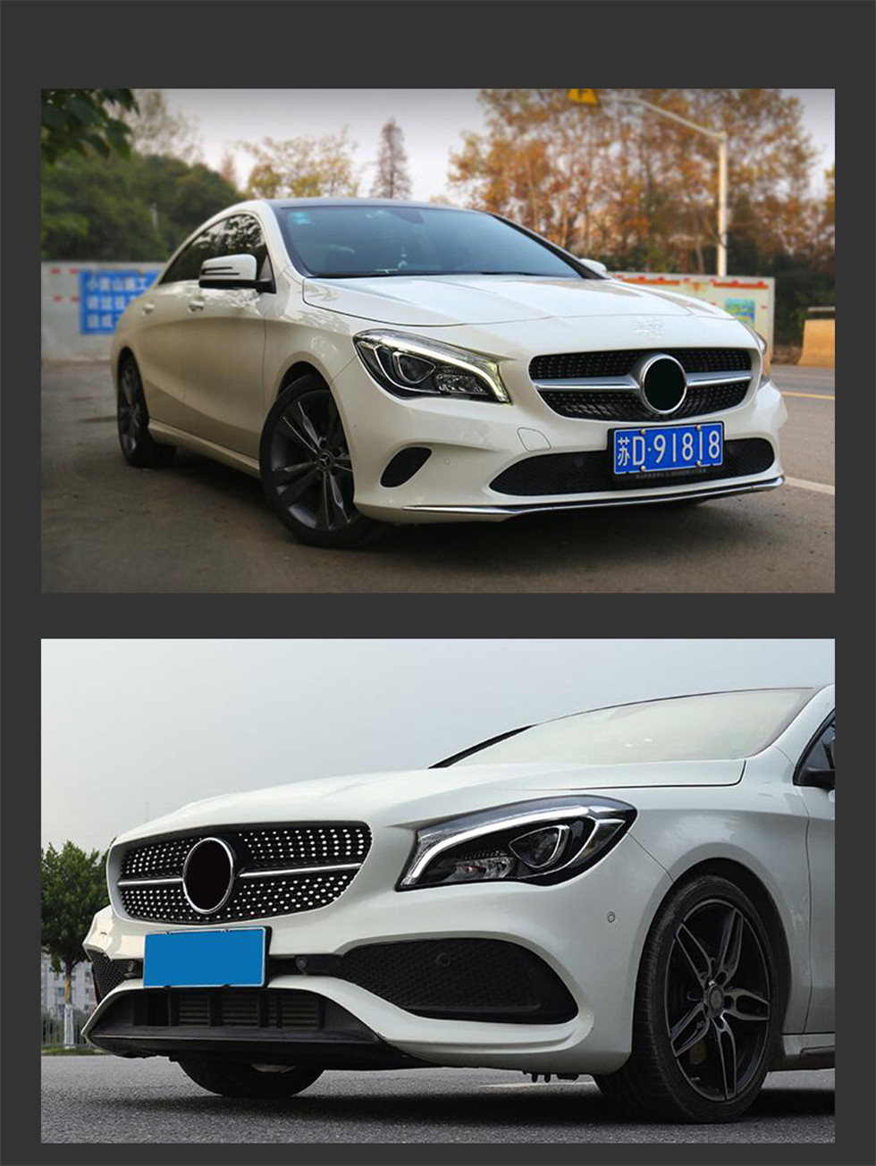Car Light Assembly For Benz W117 LED Headlight 2014-20 20 CLA220 CLA260 DRL Turn Signal High Beam Angel Eye light