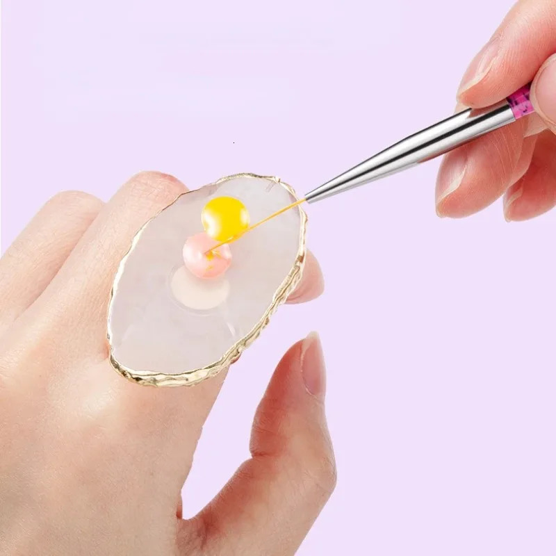 Natural Resin Agate Stone Nail Art Palette False Nail Color Palette Gel Polishing Display Rack Nail Enhancement Tool 240627