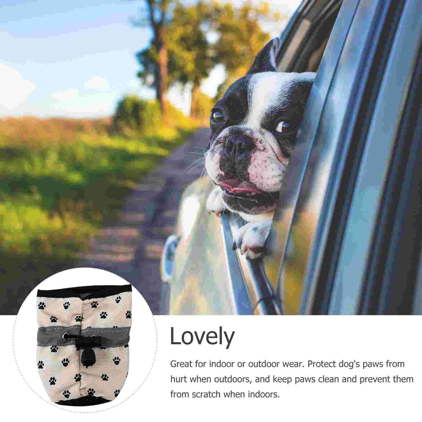 4 Pcs Soft Soled Waterproof Dog Shoes Small Puppy Boots Booties Cloth Pet Supplies Paw Protectors for Dogs