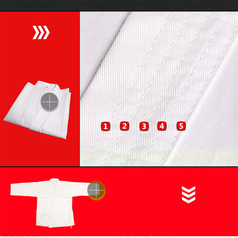 Quality White Adult Karate Uniform Breathable Dobok Kyokushinkai Dogi Kimono Taekwondo Belt Karate Suit Clothes for Kids Men