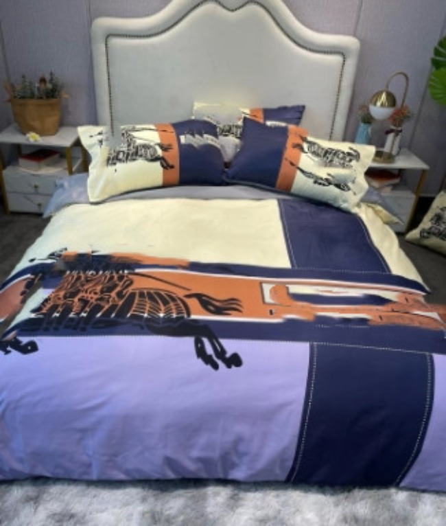 Trade Fashion Bedding Ice Silk Four-Piece Set Internet Celebrity Brand Spring and Summer hine Washable