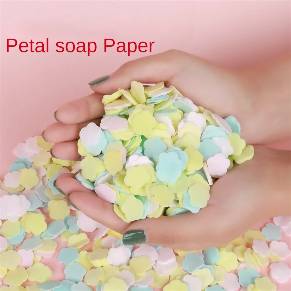 bag Portable Soap Paper Flakes Bath Hand Washing Disposable Soap Slice Mini Flower Travel Scented Petal Handwashing Soap i240629