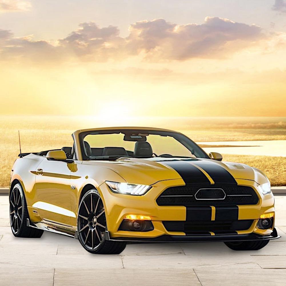 Universal Racing Style Dual Rally Stripes Graphics Vinyl Decals Mustang GT Style Car Full Body Sticker