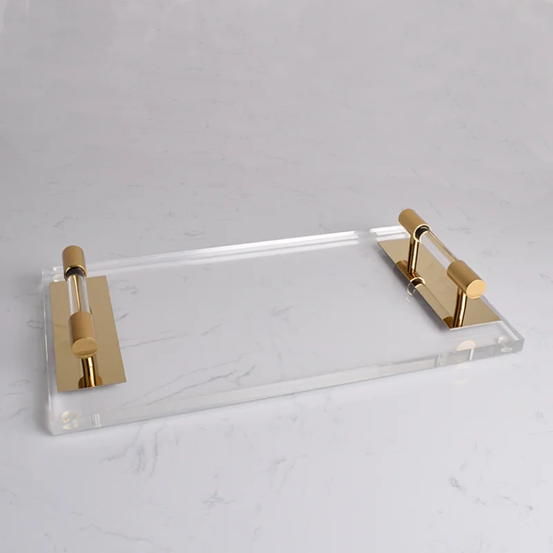 Nordic Transparent Acrylic Tray Cosmetic Jewelry Storage Box Home Decor Perfume Aromatherapy Ornaments Rectangle Storage Tray