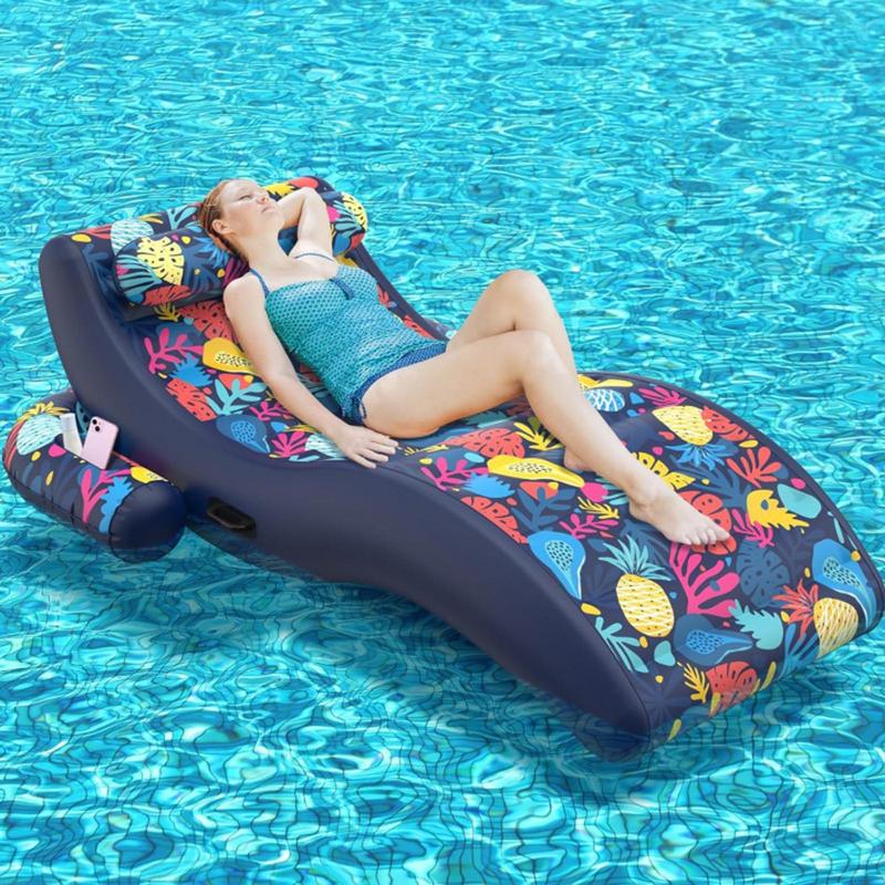Summer Inflatable Foldable Floating Row Swimming Pool Water Hammock Air Mattresses Bed Beach Water Sports Lounger Chair 1PC