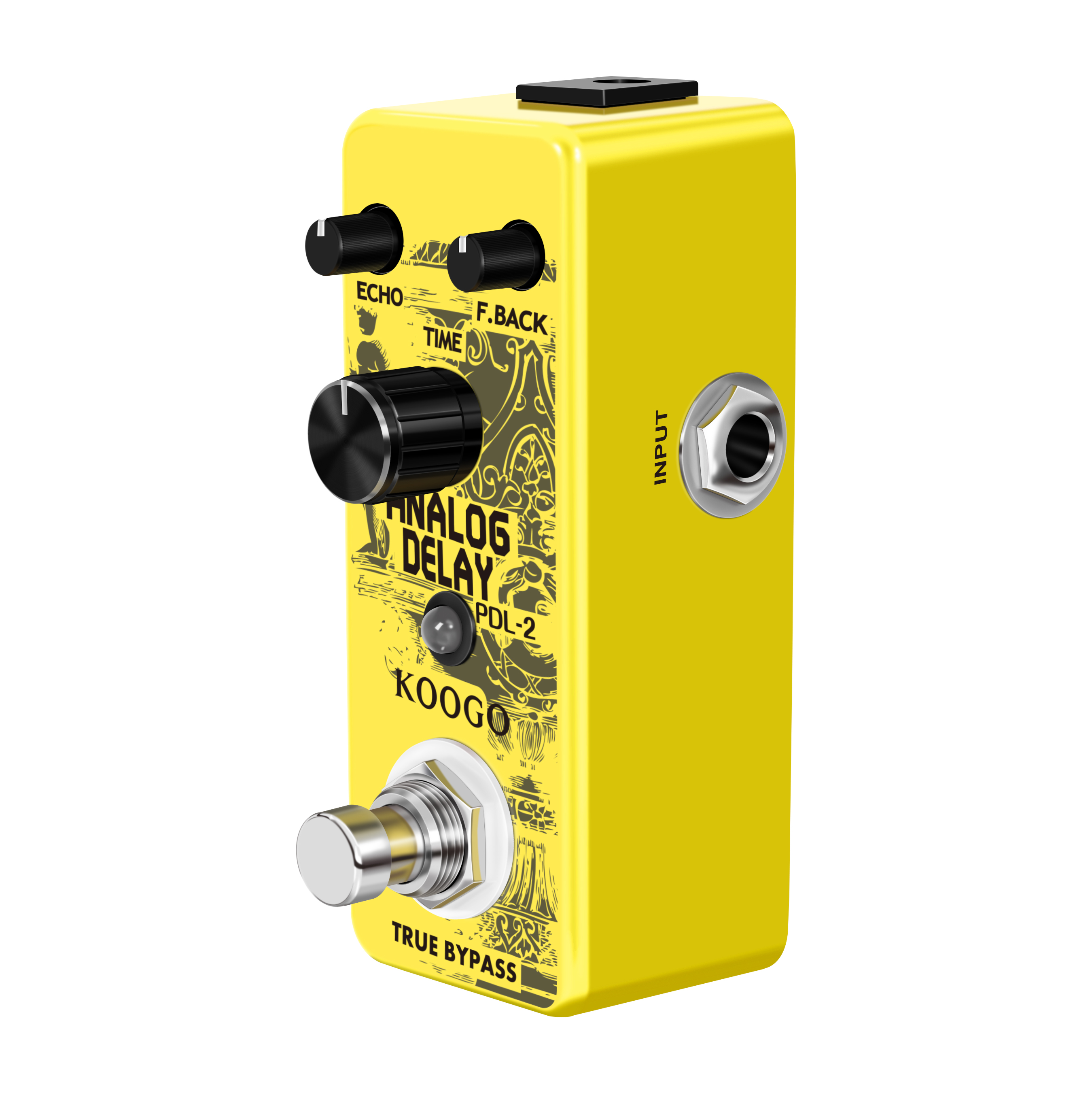 Koogo-LEF-314 Guitar Delay Pedal Analog Digital Delay Effect Pedals True Bypass Full Metal Shell 25ms ~ 600ms