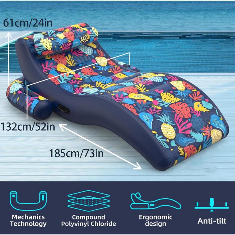 Summer Inflatable Foldable Floating Row Swimming Pool Water Hammock Air Mattresses Bed Beach Water Sports Lounger Chair 1PC