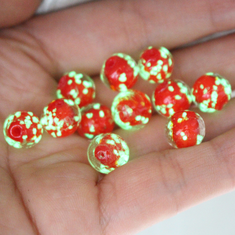 Glow in the Dark Red Lampwork Glass Beads for Jewelry Making Jewelry Supplies Bisuteria Materiales Koraliki Bracelets Pulsera