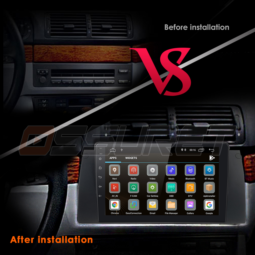 9 Inch Screen Car Radio Android Multimedia Player 2 Din MP5 MP3 Stereo Audio FM GPS Bluetooth WiFi for BMW E39 Serie 5 X5 E53 M5