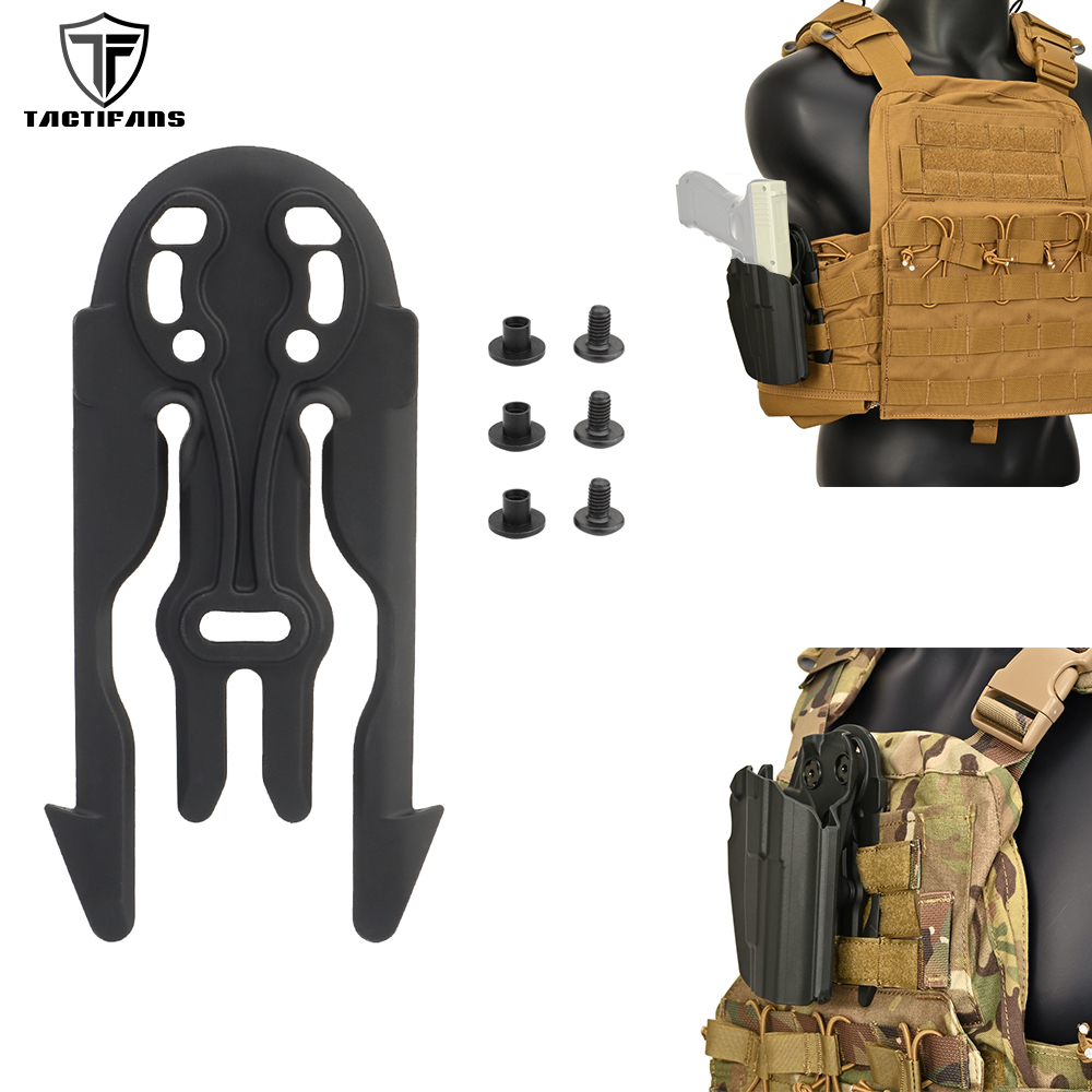 Tactifans Molle Locking System Holster Fork MLS 15 Adjustable Angles Quick Release Plate Airsoft CS Hunting Accessories