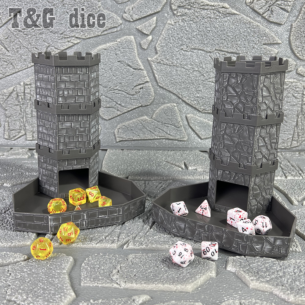 Bricks Castle Dice Rolling Tower for Fair and Random Dice Rolling Compatible with Board Games, D&D and RPGs