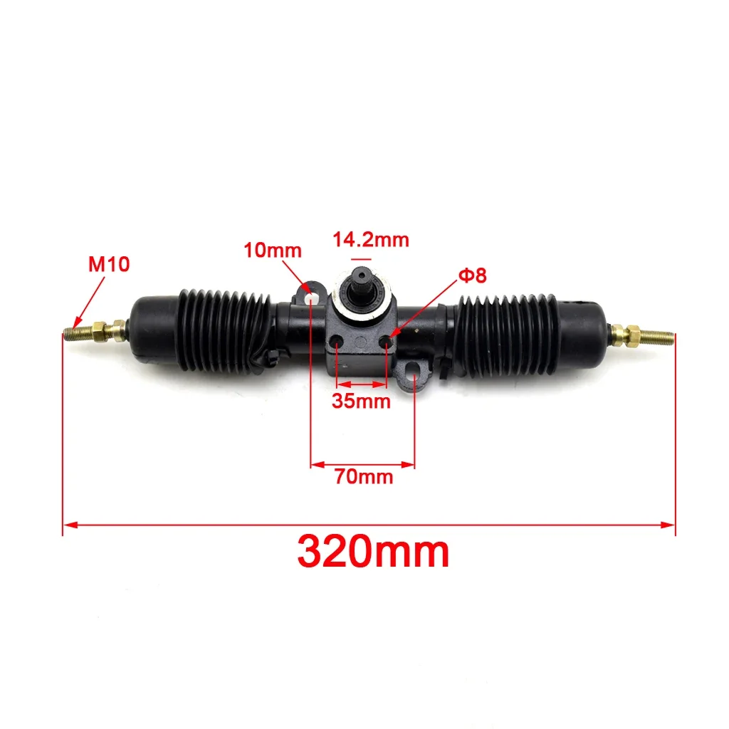 320mm 420mm Power Steering Tie Rod Rack Adjustable Shaft Metal support For DIY China Go Kart Vehicle Karting ATV Bike Part M10