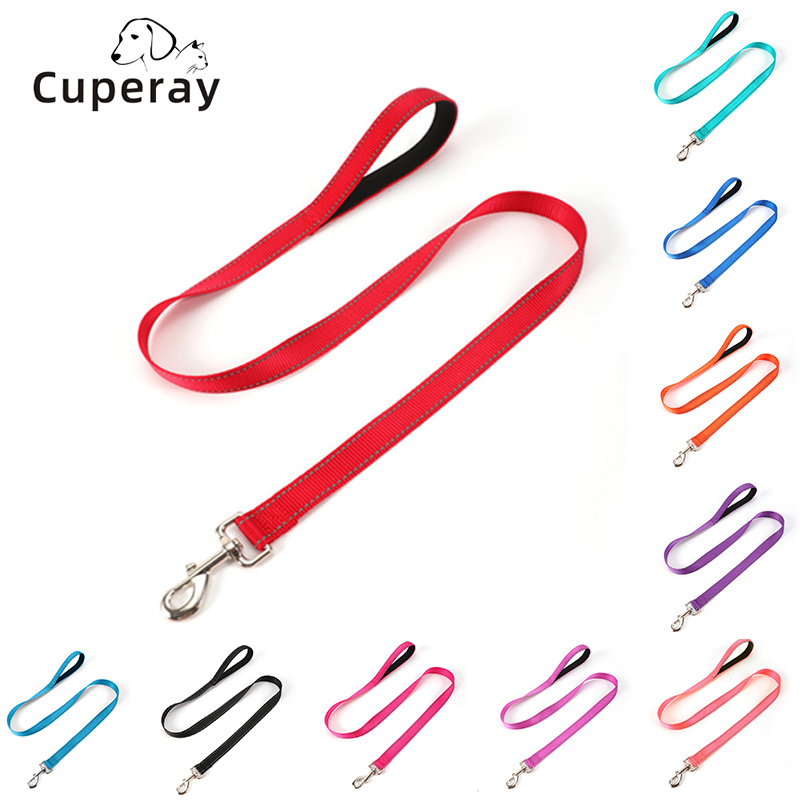 Double-Sided Reflective Heavy Duty Dog Leash,Neoprene Padded Handle & Metal Hook Pet Training Leash for Small Medium Large Dogs