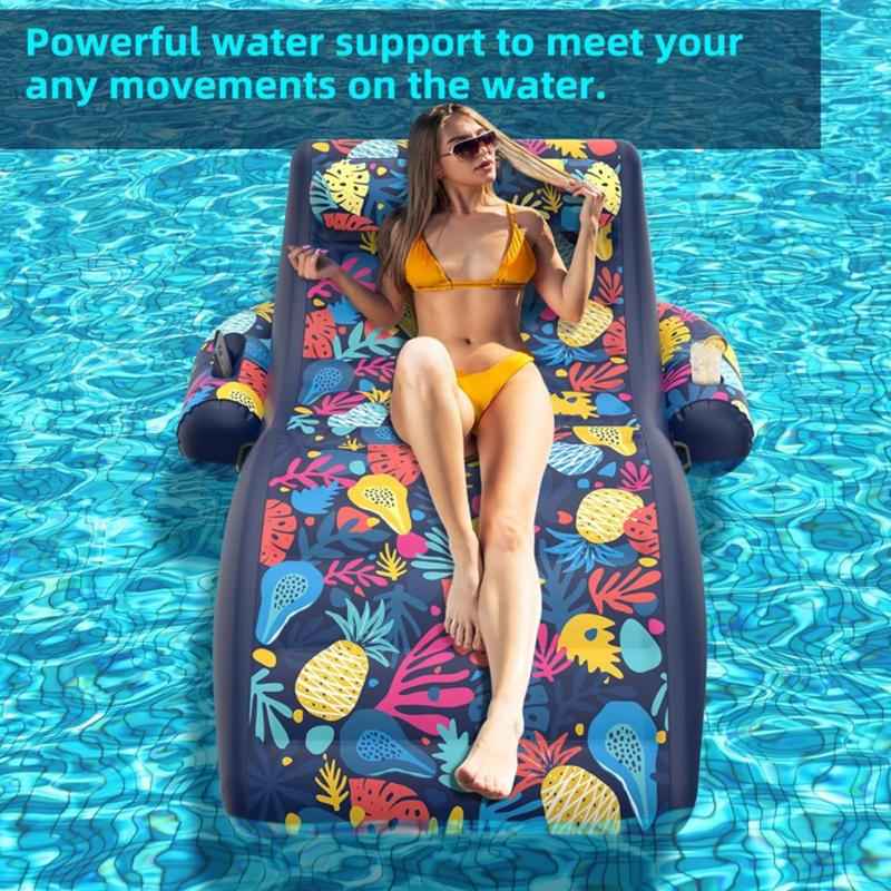 Summer Inflatable Foldable Floating Row Swimming Pool Water Hammock Air Mattresses Bed Beach Water Sports Lounger Chair 1PC