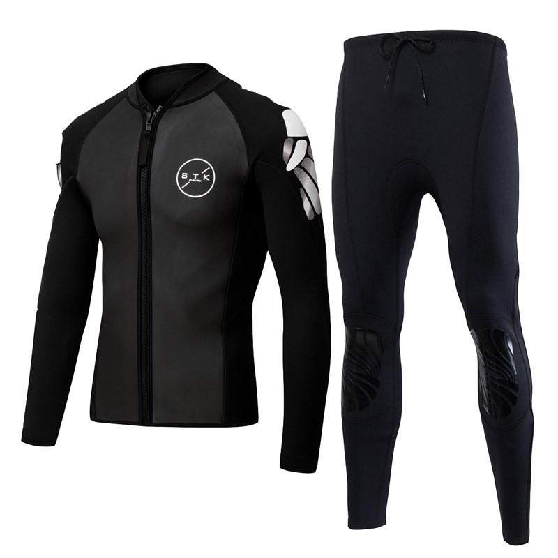 2.5mm Freedive Wetsuit Neoprene Split Cool Diving Suit Men Long Sleeve Thermal Surfing Swimsuit Scuba Surfing Fishing Suit Male