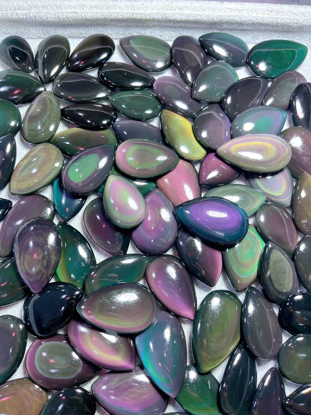 70mm Rainbow Obsidian Necklace Pendant Water Drop Natural Gemstone Jewelry Pendants For Woman For Man For Gift Wholesale !