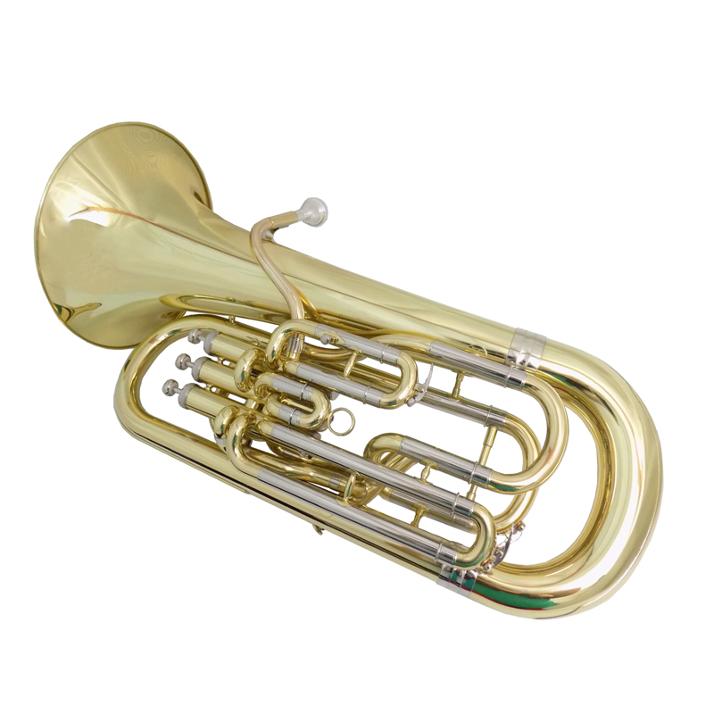 Compensating Euphonium 3+1 Pistons Brass Musical Instruments with Hard Case Mouthpiece