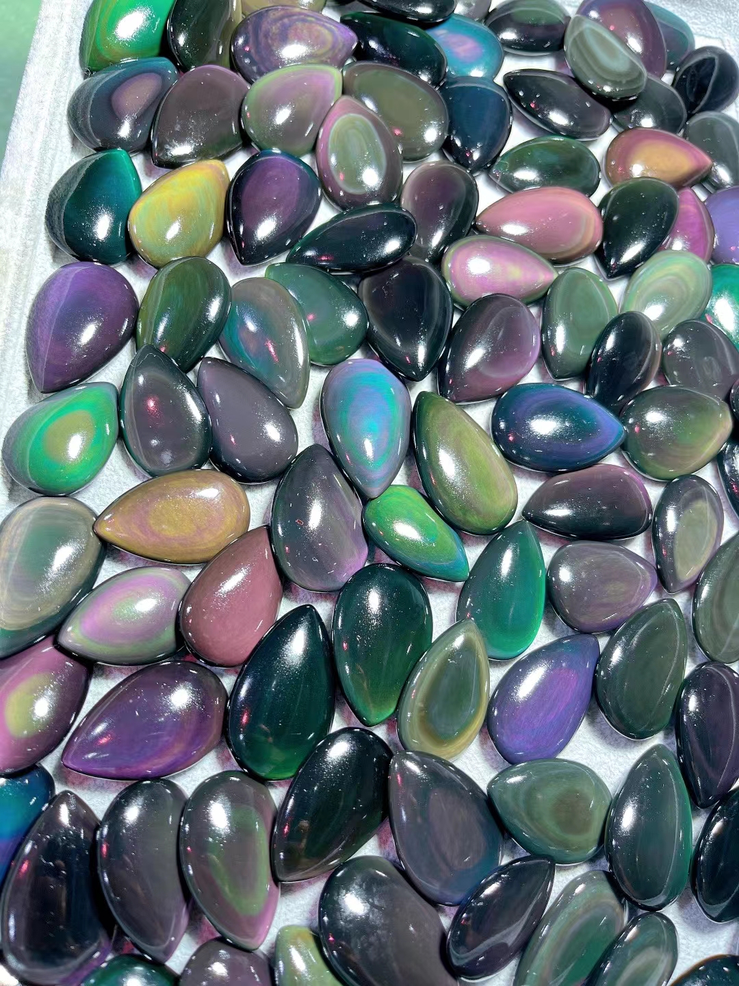 70mm Rainbow Obsidian Necklace Pendant Water Drop Natural Gemstone Jewelry Pendants For Woman For Man For Gift Wholesale !