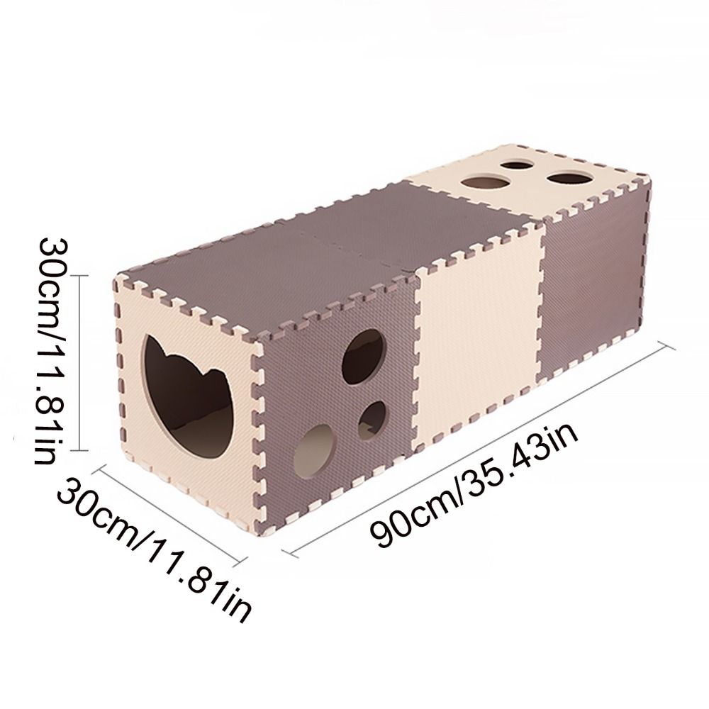 EVA Splicing Cat Tunnel Bite Resistant Interactive Cat Scratcher Board Comfortable 2 Colors Pet Litter Duplex House Puppy