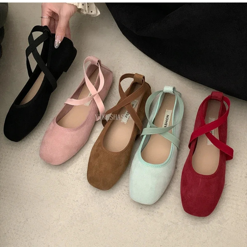 2024 Spring Summer Flat Ballet Shoes Womens Shoes Retro Mary Jane Shoes Ballet Flats Women Zapatos Mujer 240629