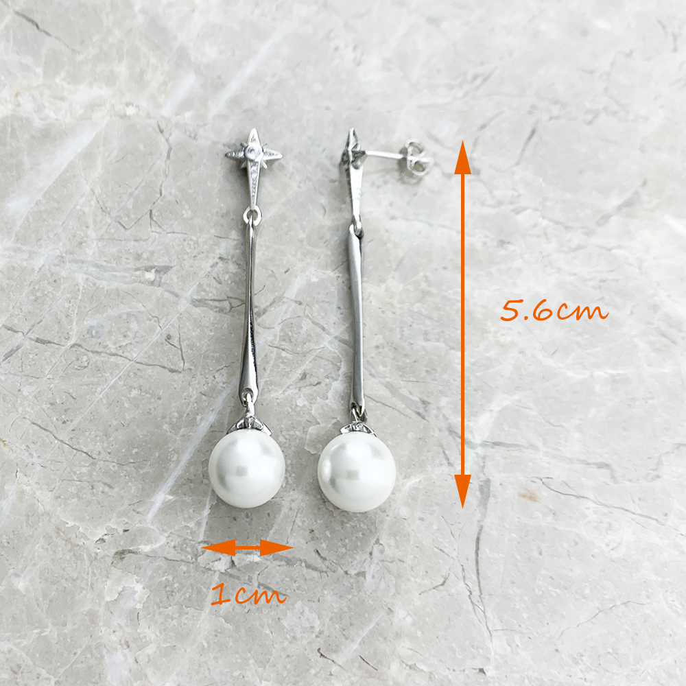 Earrings Freshwater Pearl Star New Vintage 925 Sterling Silver Gift For Women High Quality Fine Jewelry