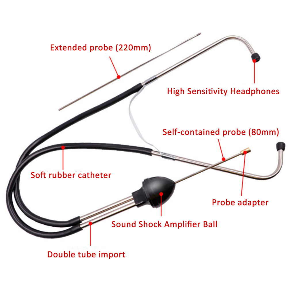 Auto Cylinder Stethoscope Steel Mechanics Stethoscope Car Engine Block Diagnostic Tool Device Automotive Engine Hearing Tools