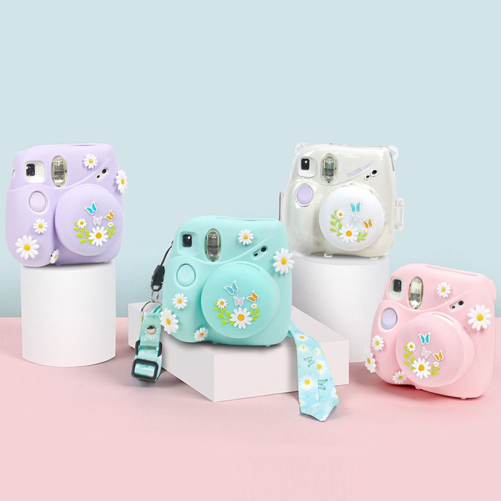 Instant Camera Lens Cap Colorful Silicone Soft Daisy Case Protective Cover for Fujifilm Instax Mini7+/11 Photography Accesoriesb