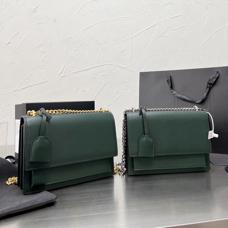 Woman Shoulder Bags designer bags luxury crossbody chain bag Leather Purse Flap Crocodile Alligator Pattern Gold Silver Letter 22cm Top