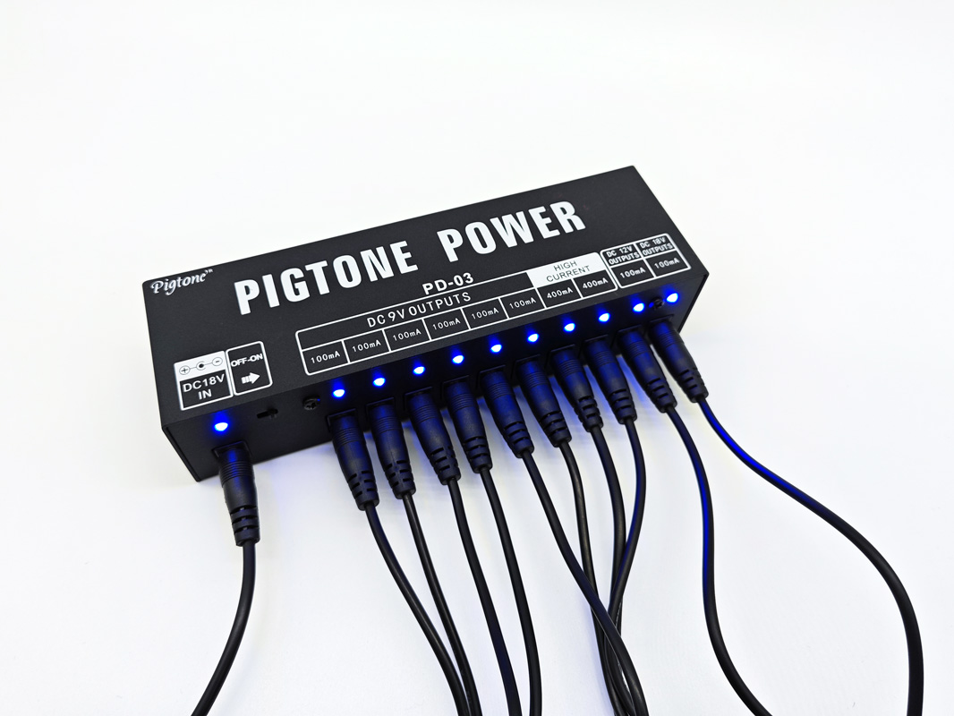 Pedal Power Supply 10 Way Output DC 9V 12V 18V for Electric Guitar Effect Pedal PD-03